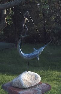 The Swordfish Harpooner Cast in Bronze